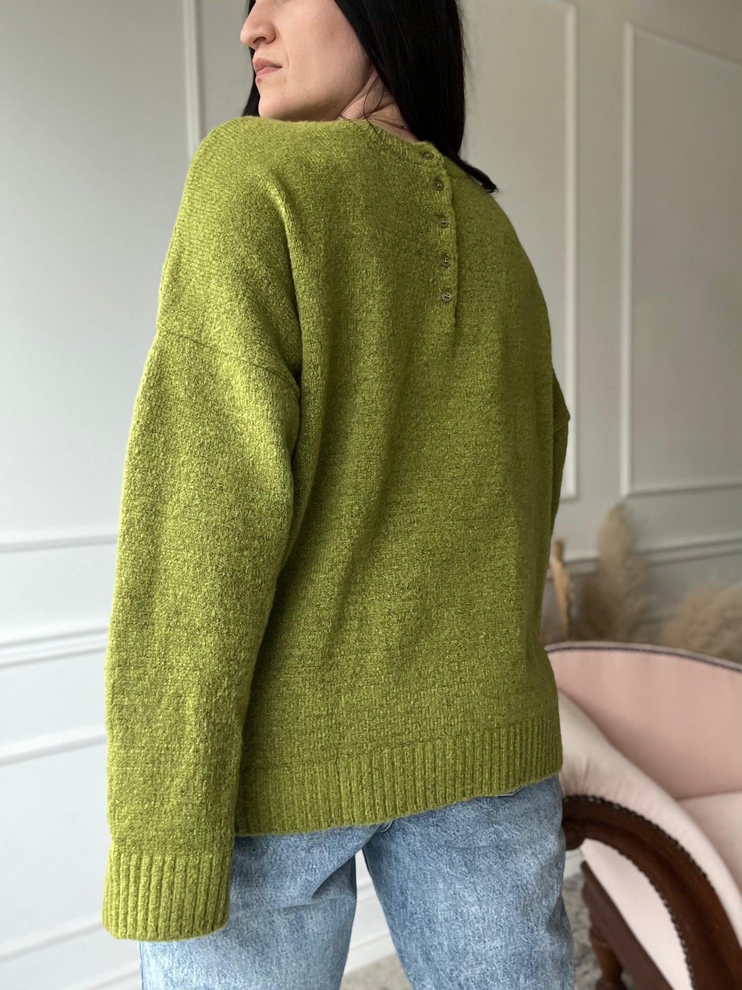Oversized Moss Green Sweater - Size XL