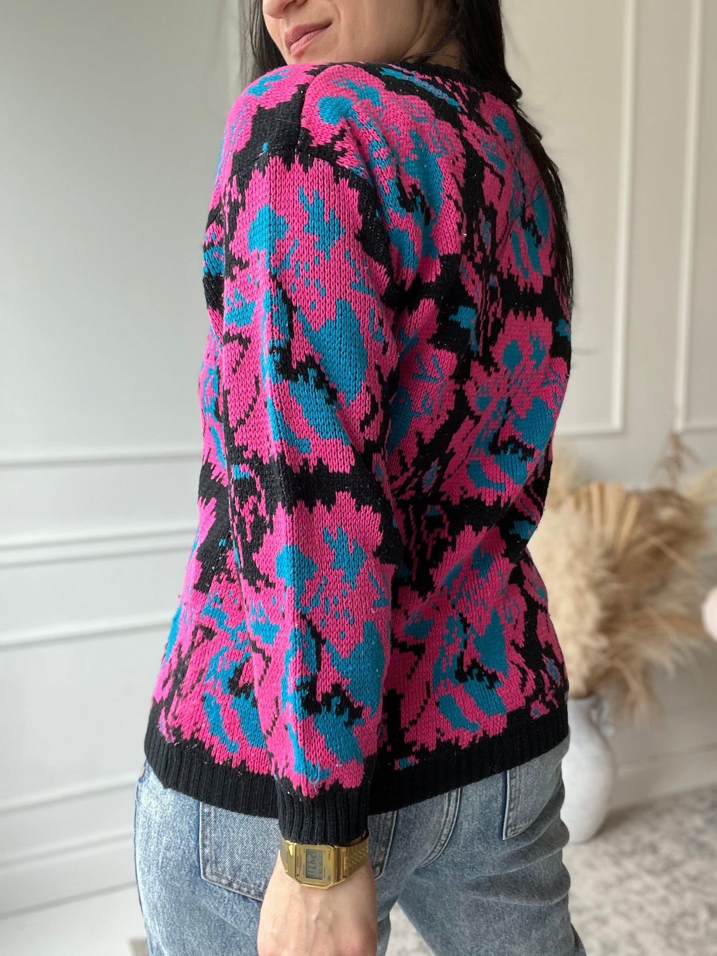 Hot Pink Abstract Knit - Size S/M