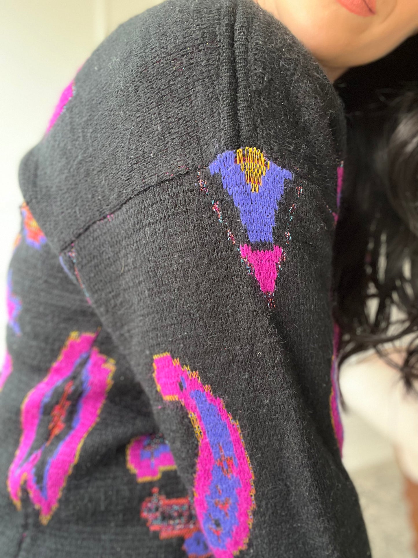 Abstract Graphic Knit Sweater - Size M
