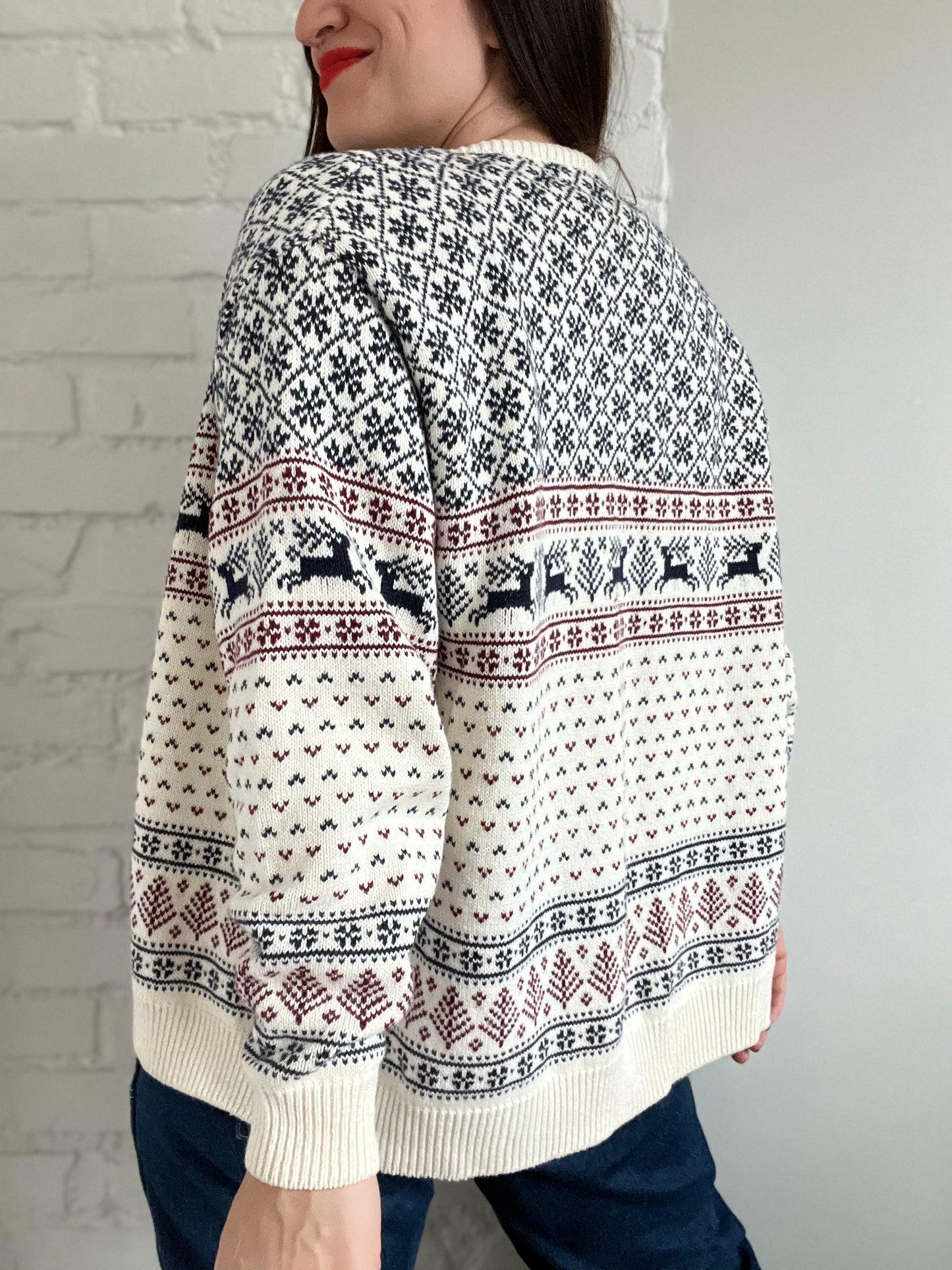 Vintage Christmas Classic Cardigan - L