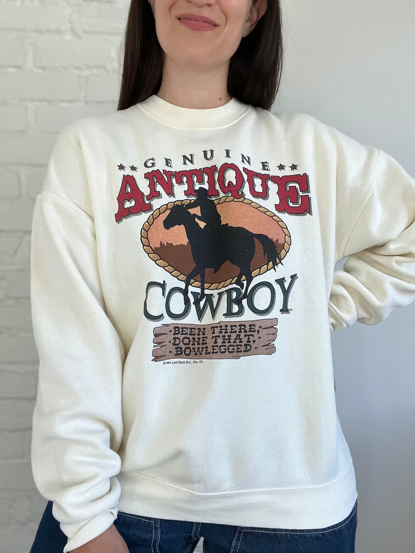 Antique Cowboy Sweater - Size L/XL