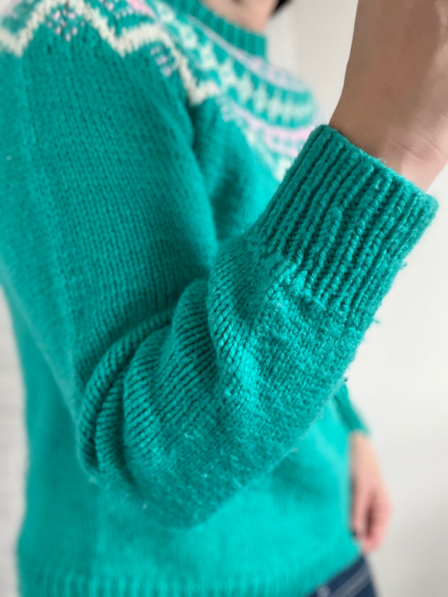 Turquoise Emerald Holiday Knit - S/M
