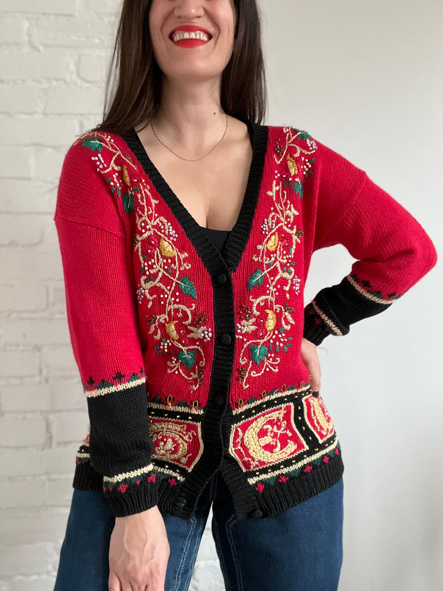 Striking Noel Knit Sweater - L