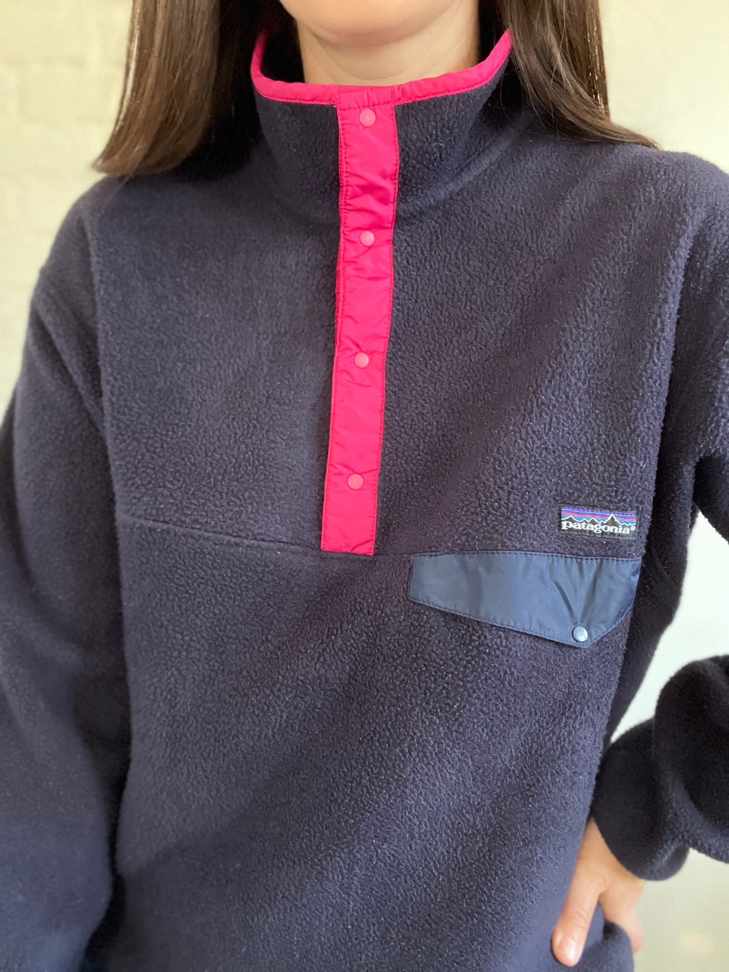 Vintage Patagonia Synchilla Black/Pink - Size L