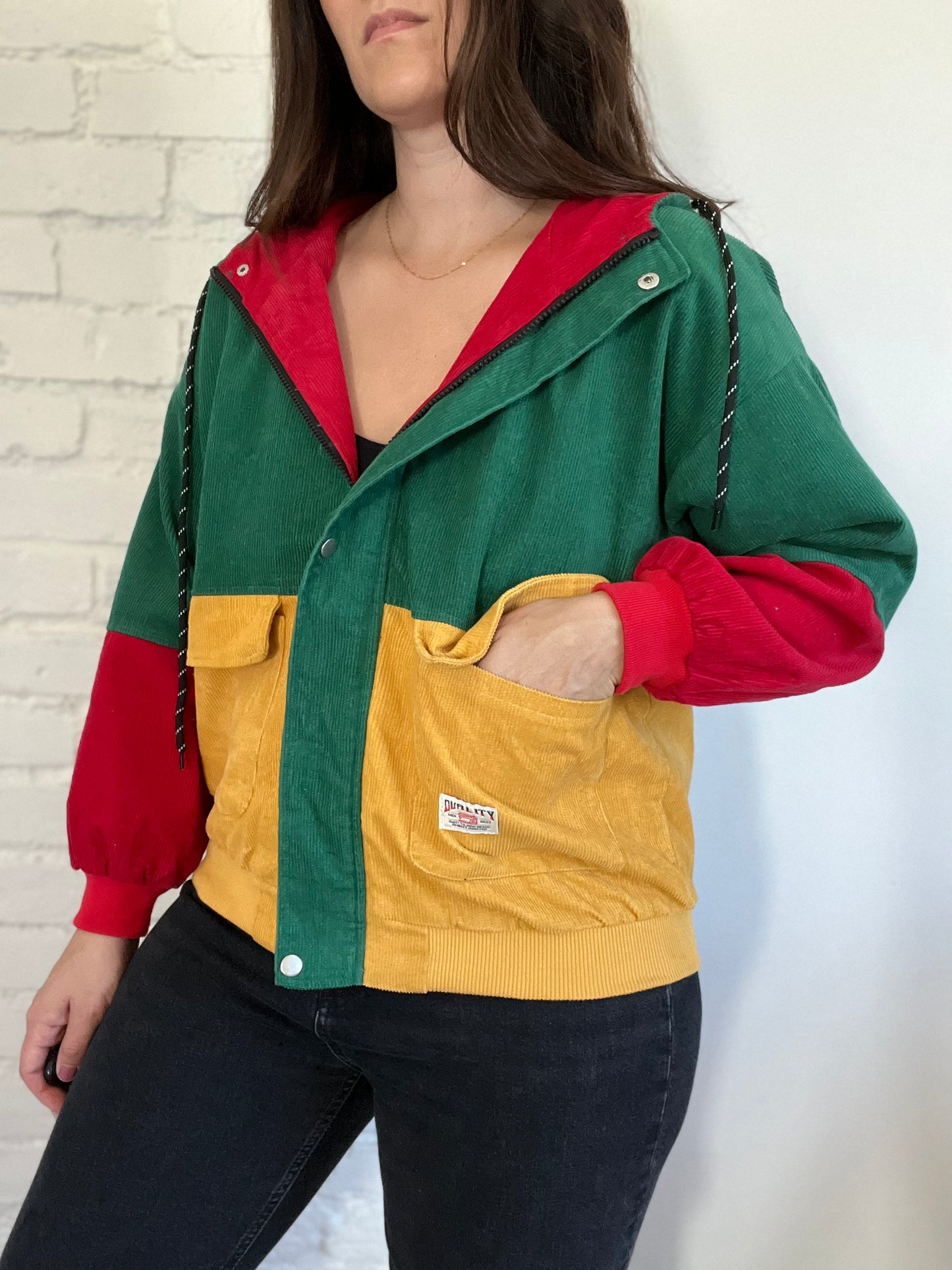 Punchy Cord Hooded Jacket - Size M