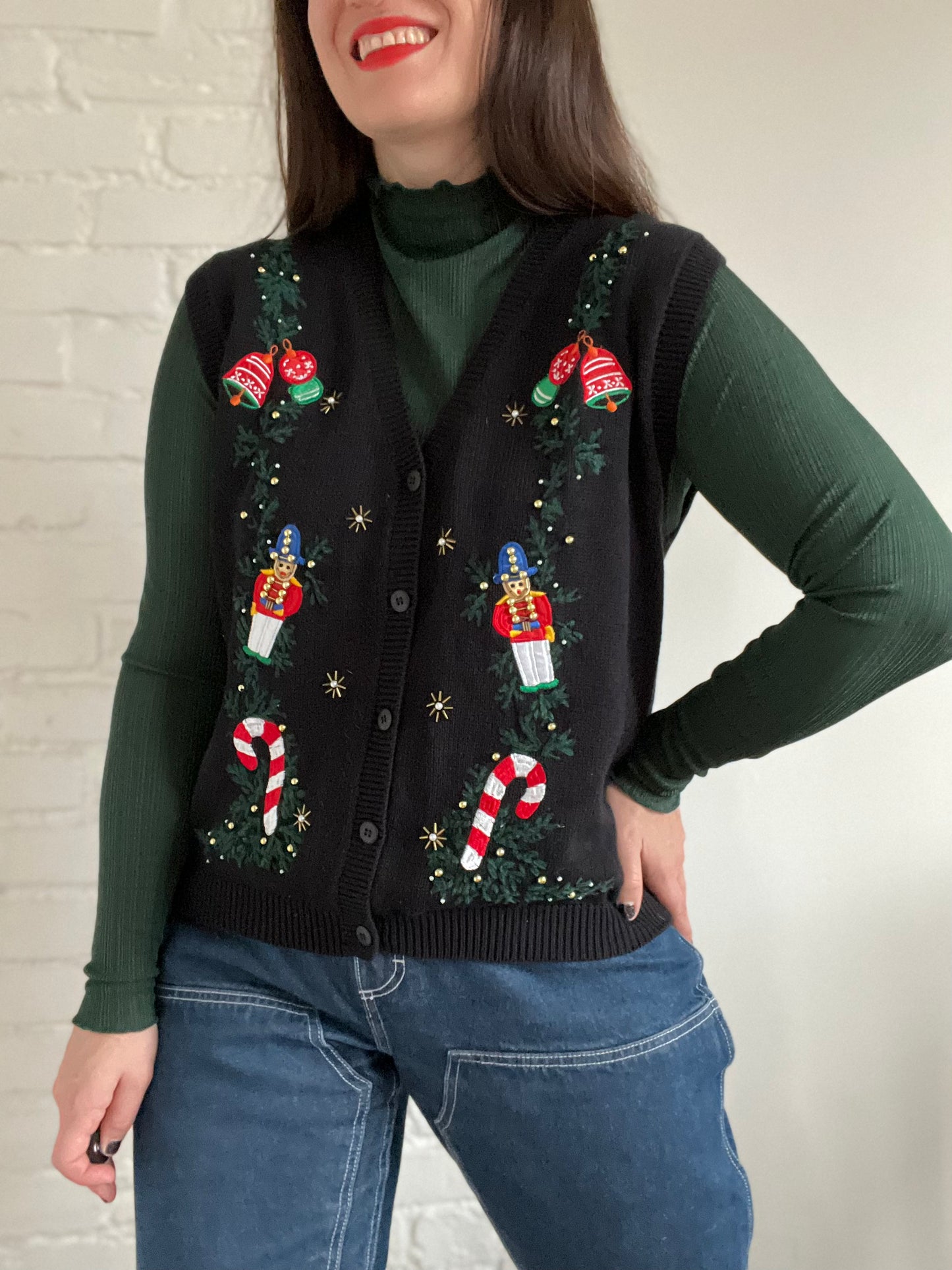 Nutcracker Knit Vest - M