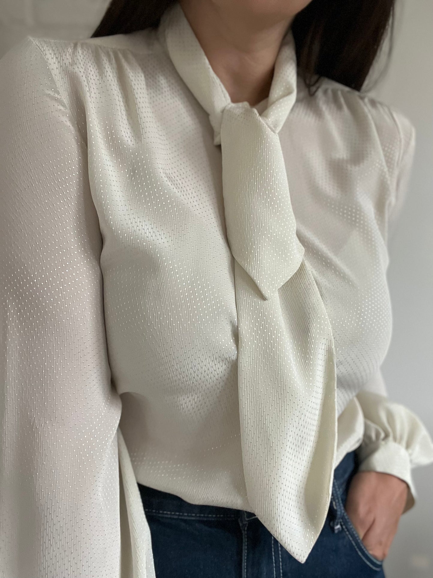 80s Givenchy Dotted Blouse - Size L