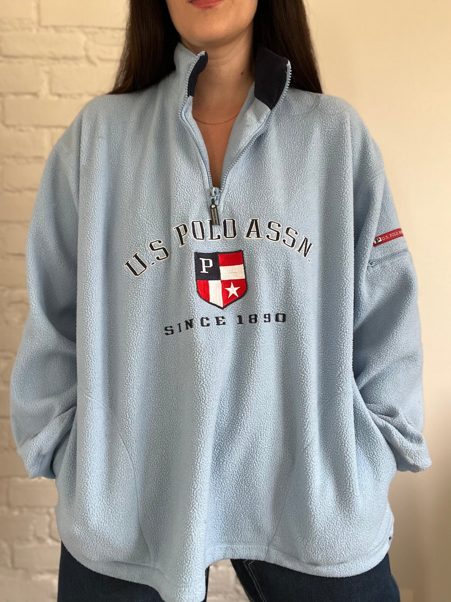 U.S. Polo Fleece Quarter Zip - Size XL