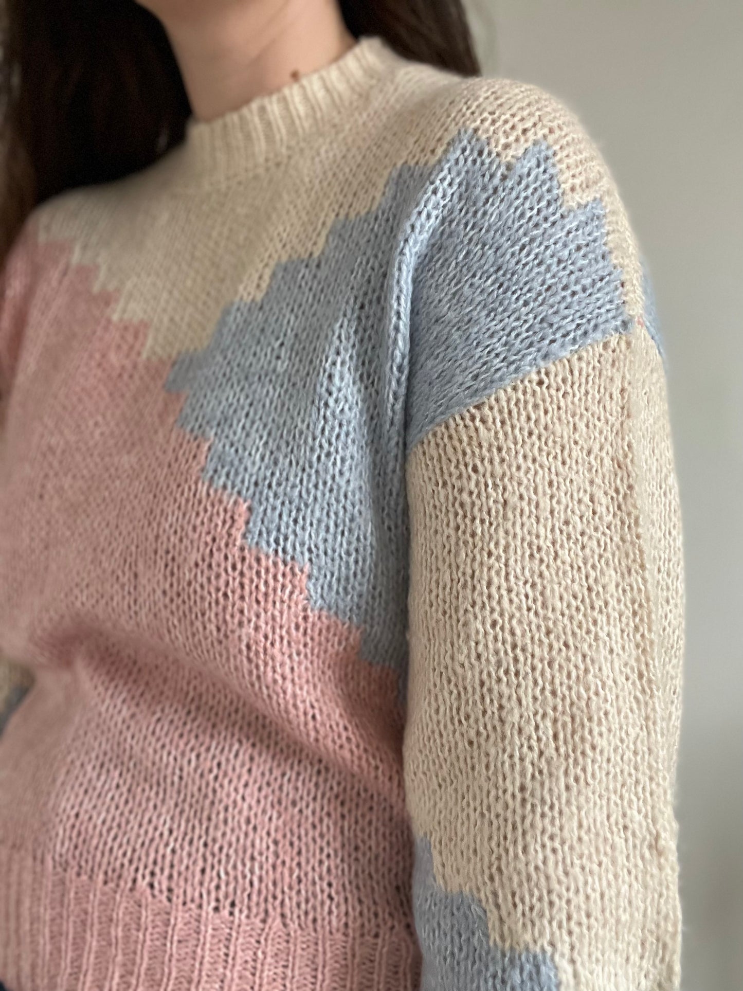Geometric Cotton Candy Sweater - S/M
