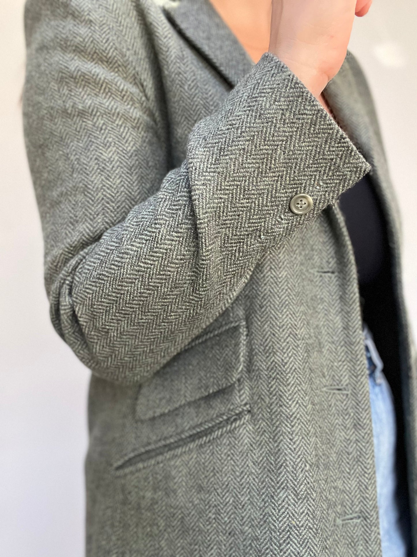 Chevron Sage Long Blazer - Size 8