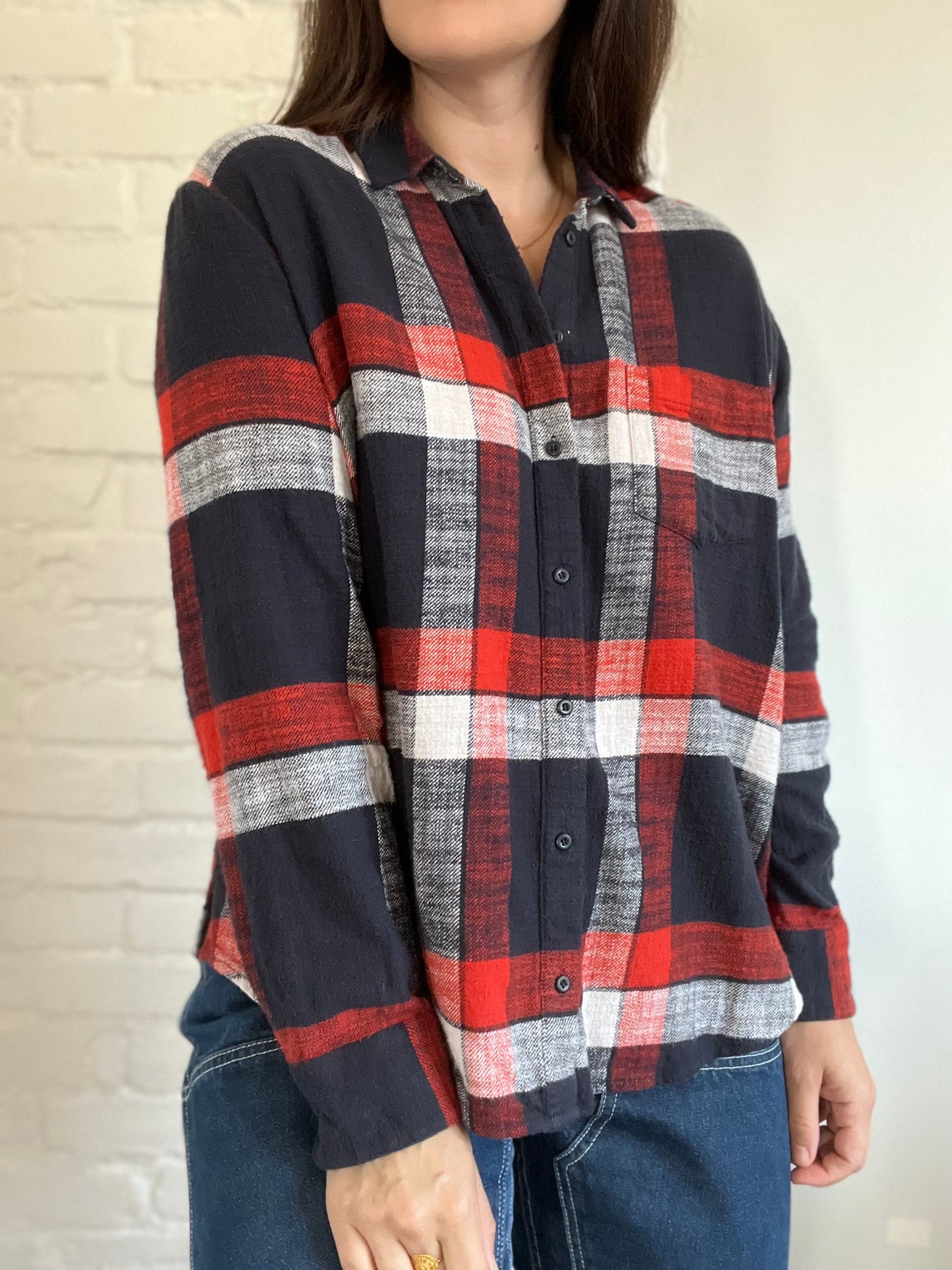 Madewell Plaid Button-Up - Size L