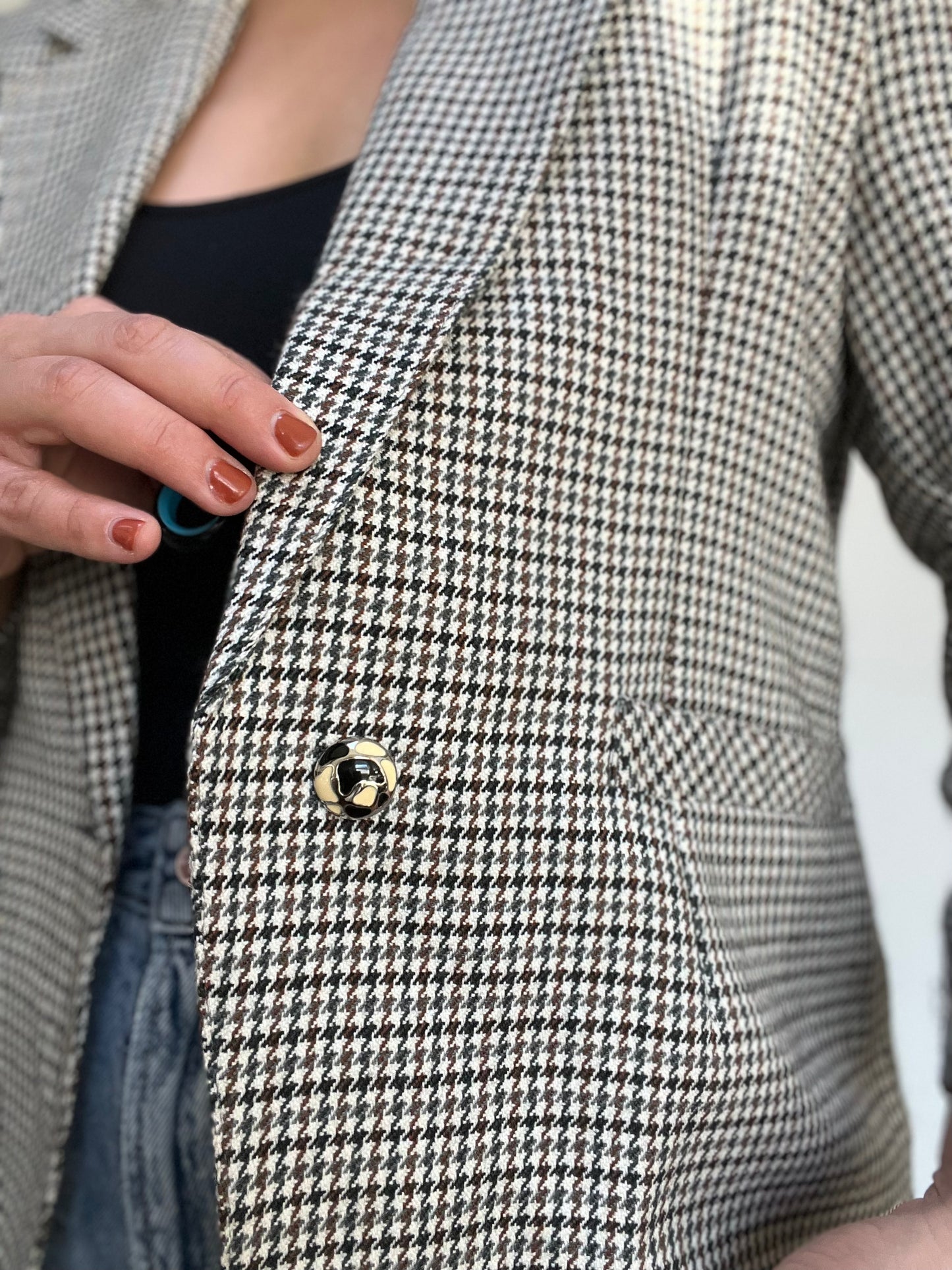 Mini Houndstooth Vintage Blazer - Size M/L
