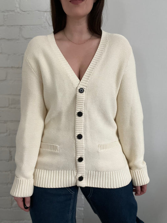 High Quality Cotton Knit Cardigan - L