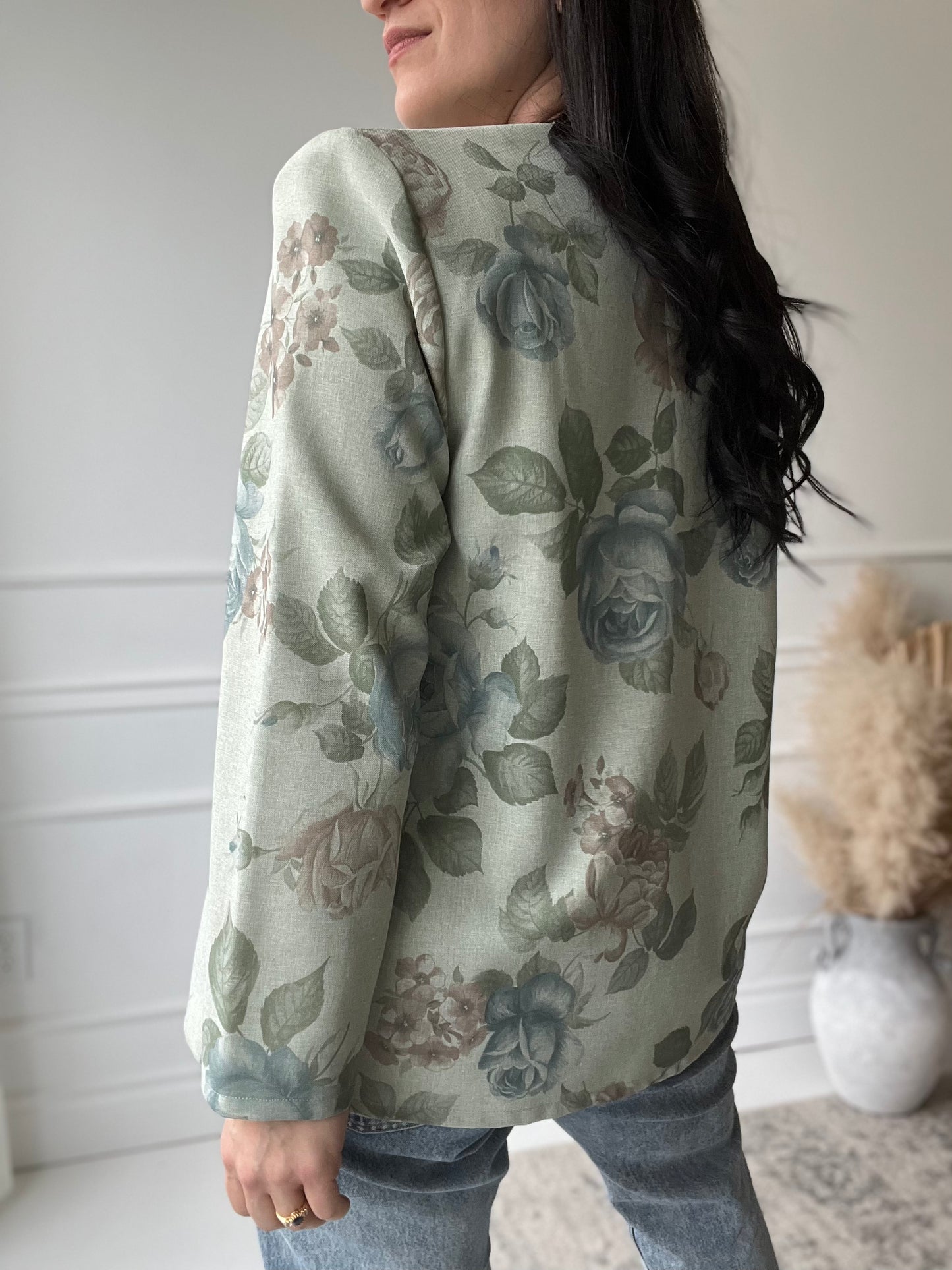 Sage Floral Blazer - Size L/XL