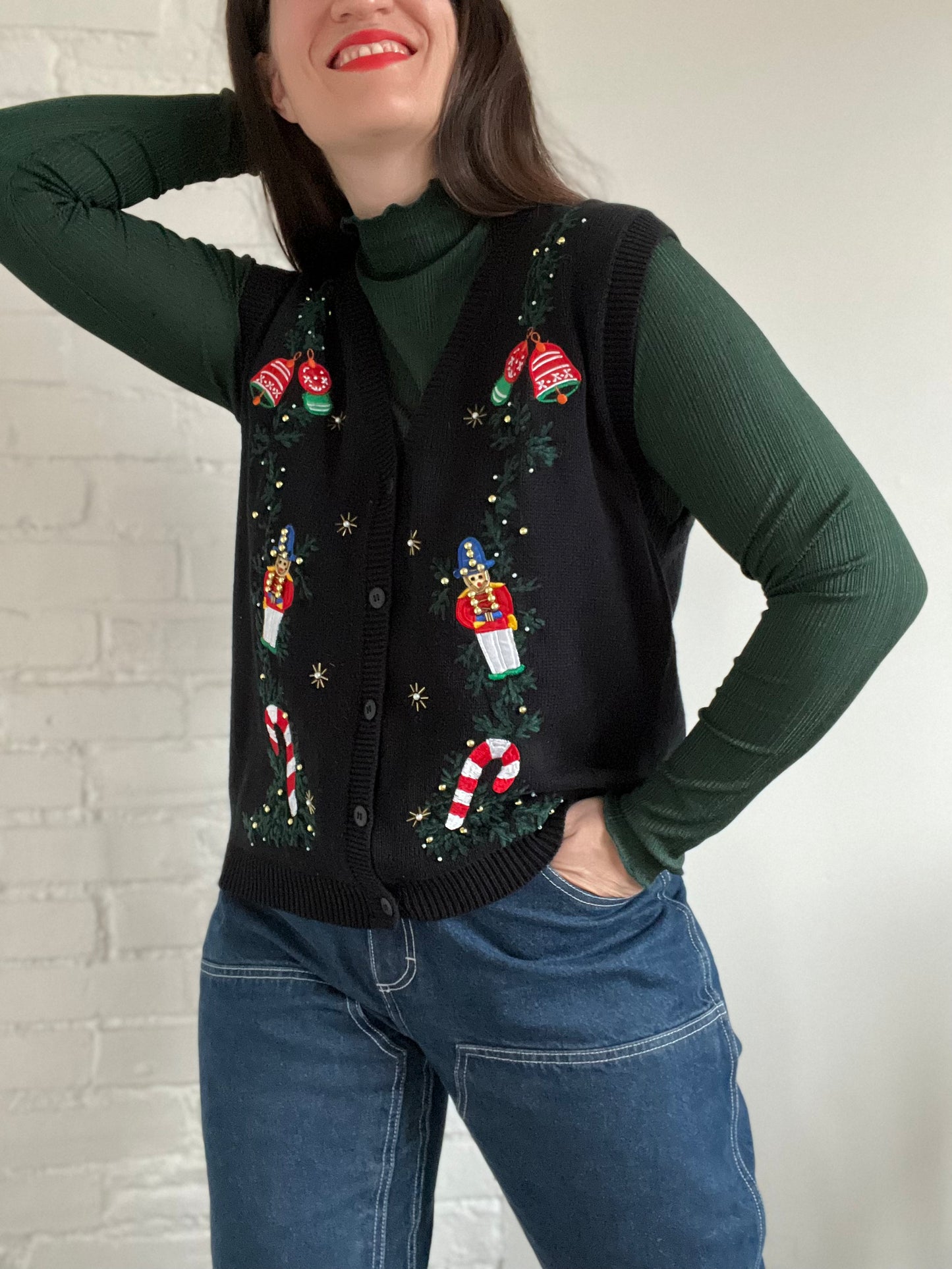 Nutcracker Knit Vest - M