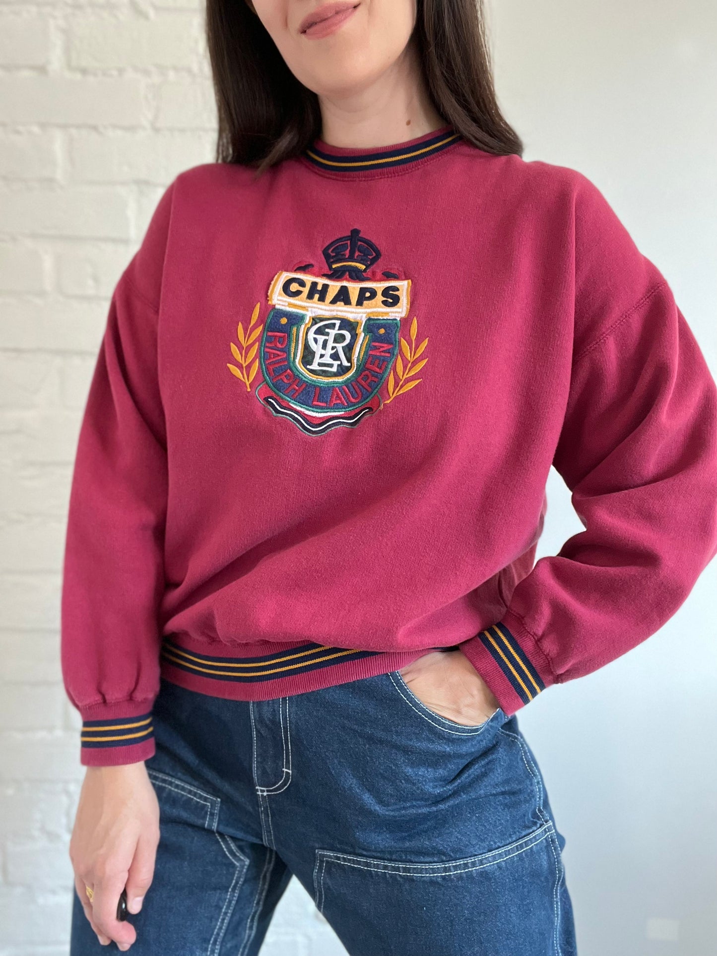 Ralph Lauren Chaps Emblem Sweater - Size S