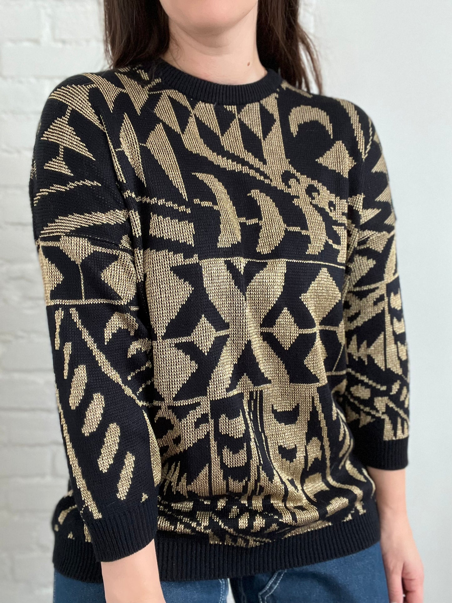 Metallic Moon Knit Sweater - M/L