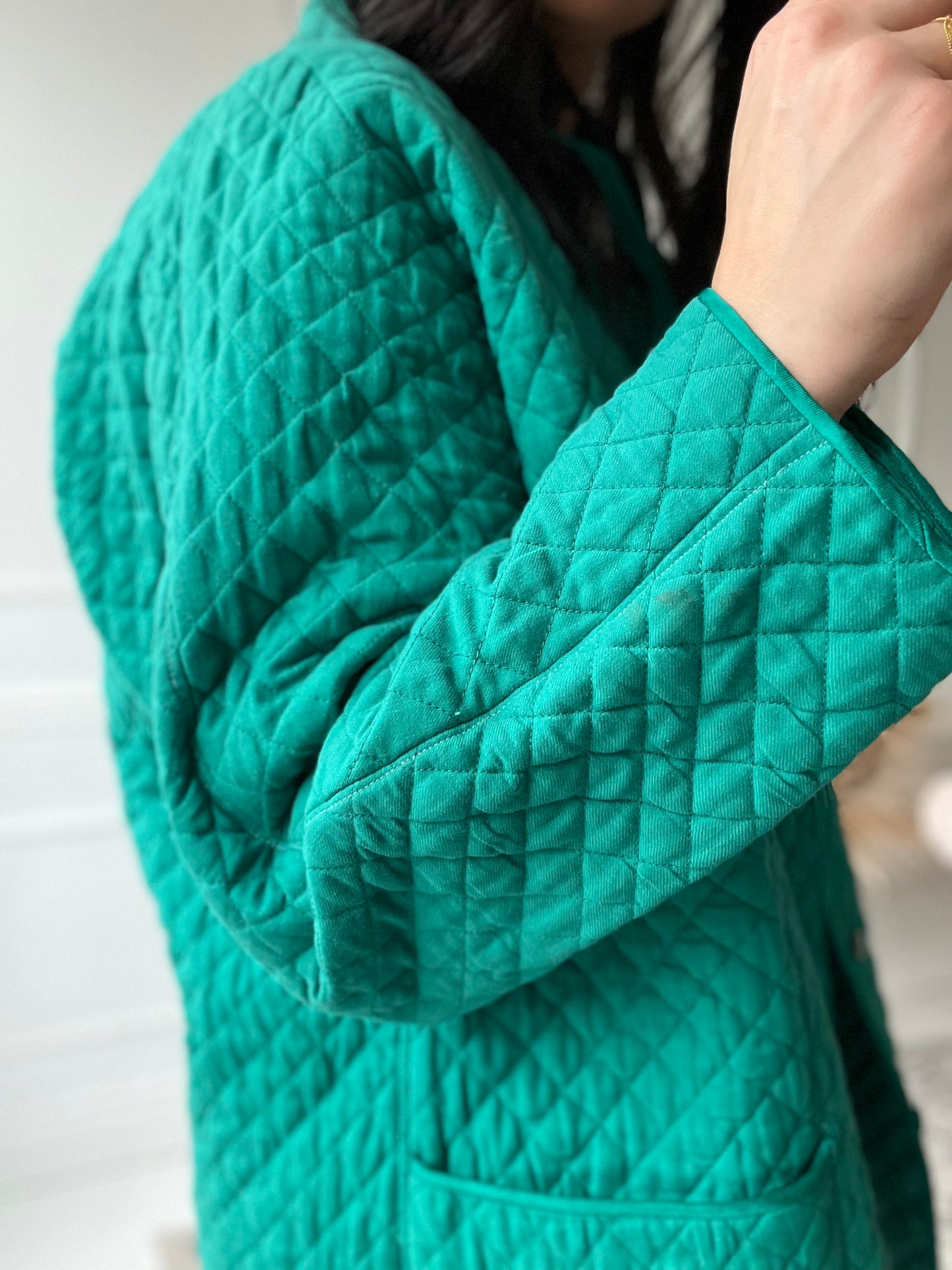 Quilted Teal Chore Coat - Size L