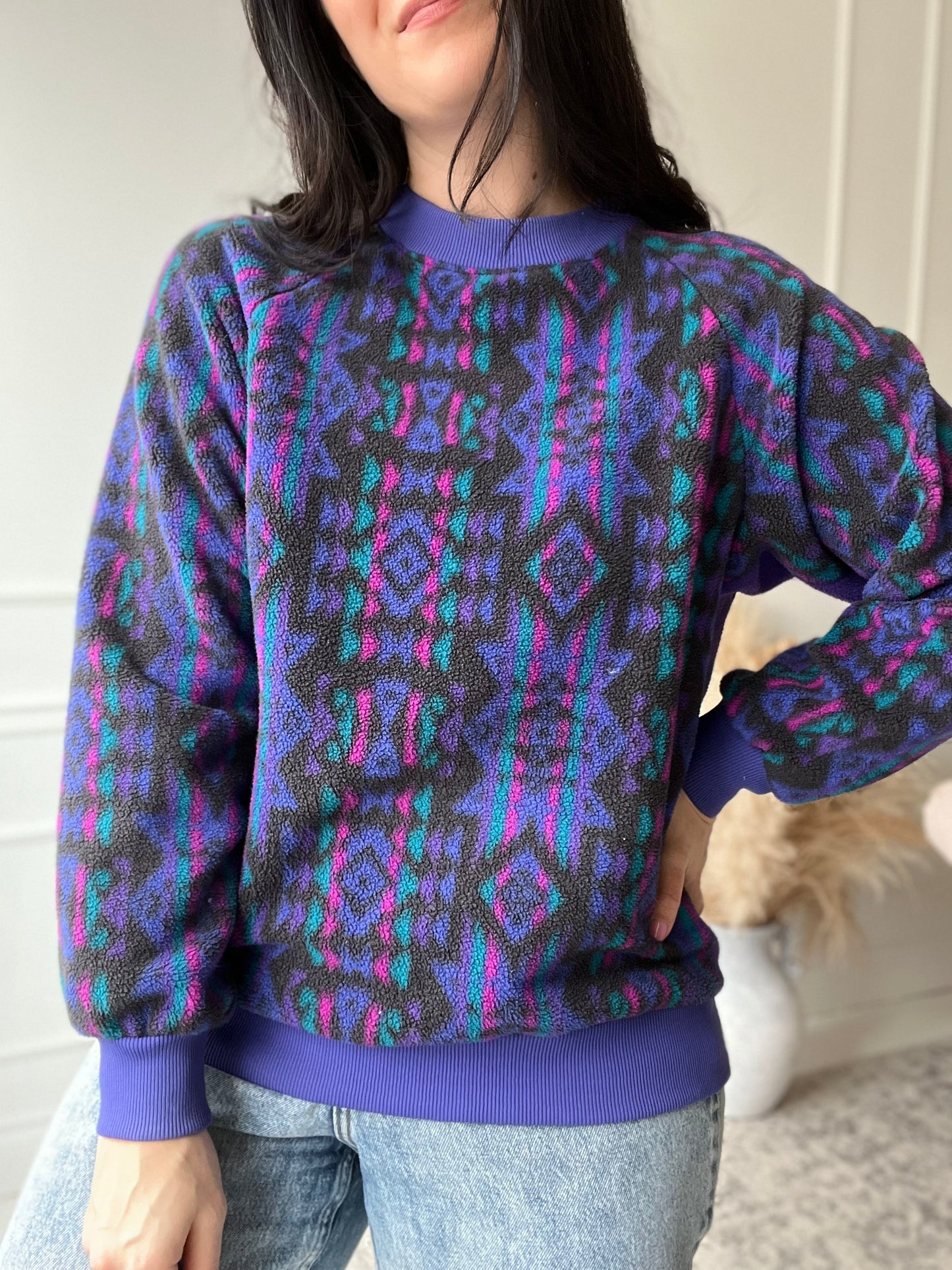 90s Design Fleece Crewneck - Size M