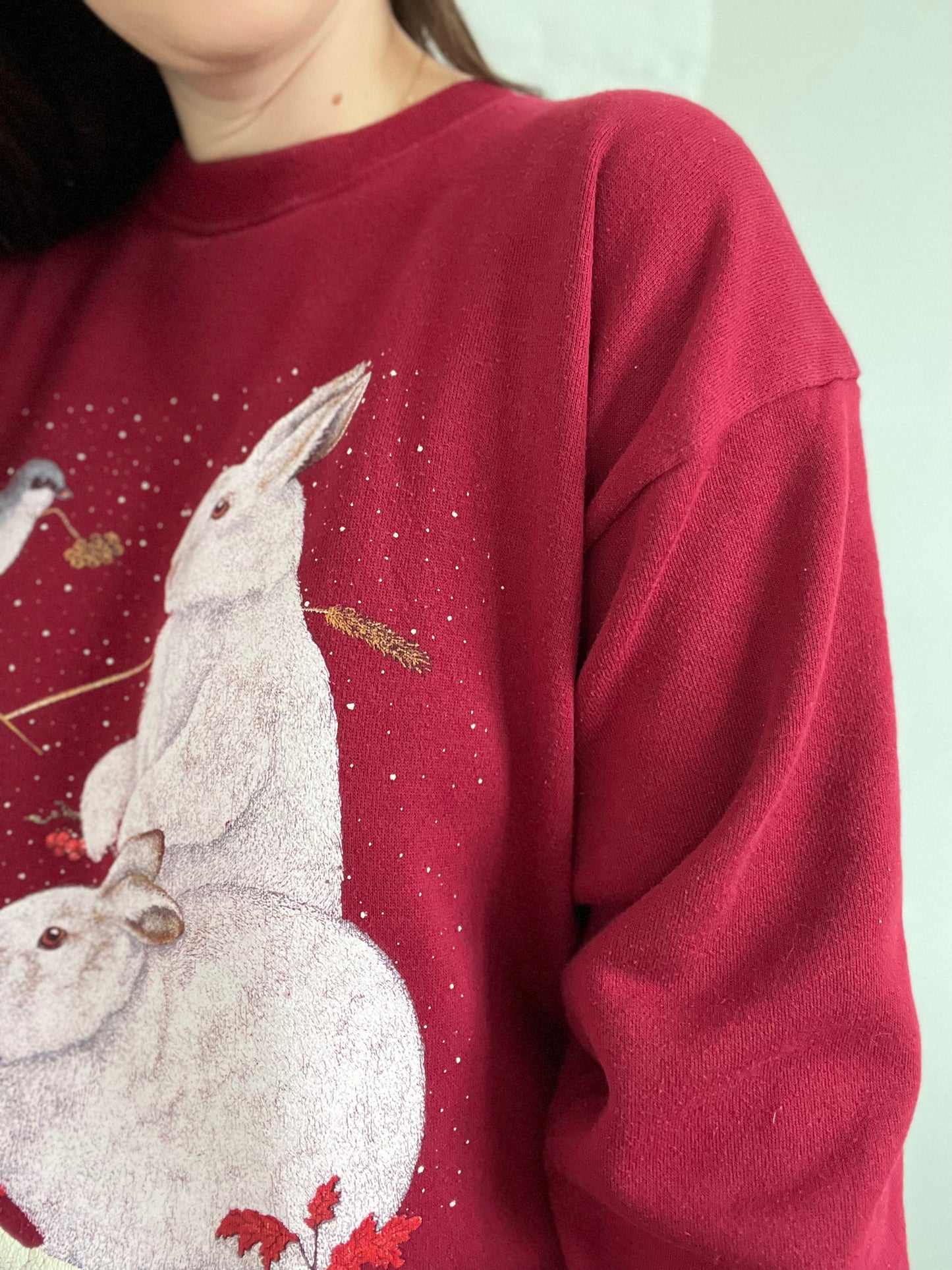 Northern Shrike & Bunnies Crewneck - L