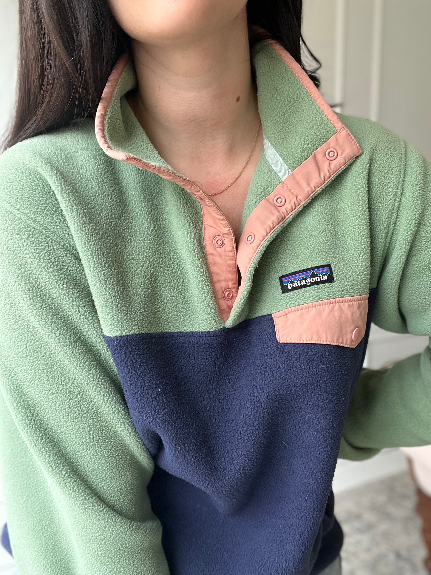 Patagonia Synchilla Sage & Pink - Size L