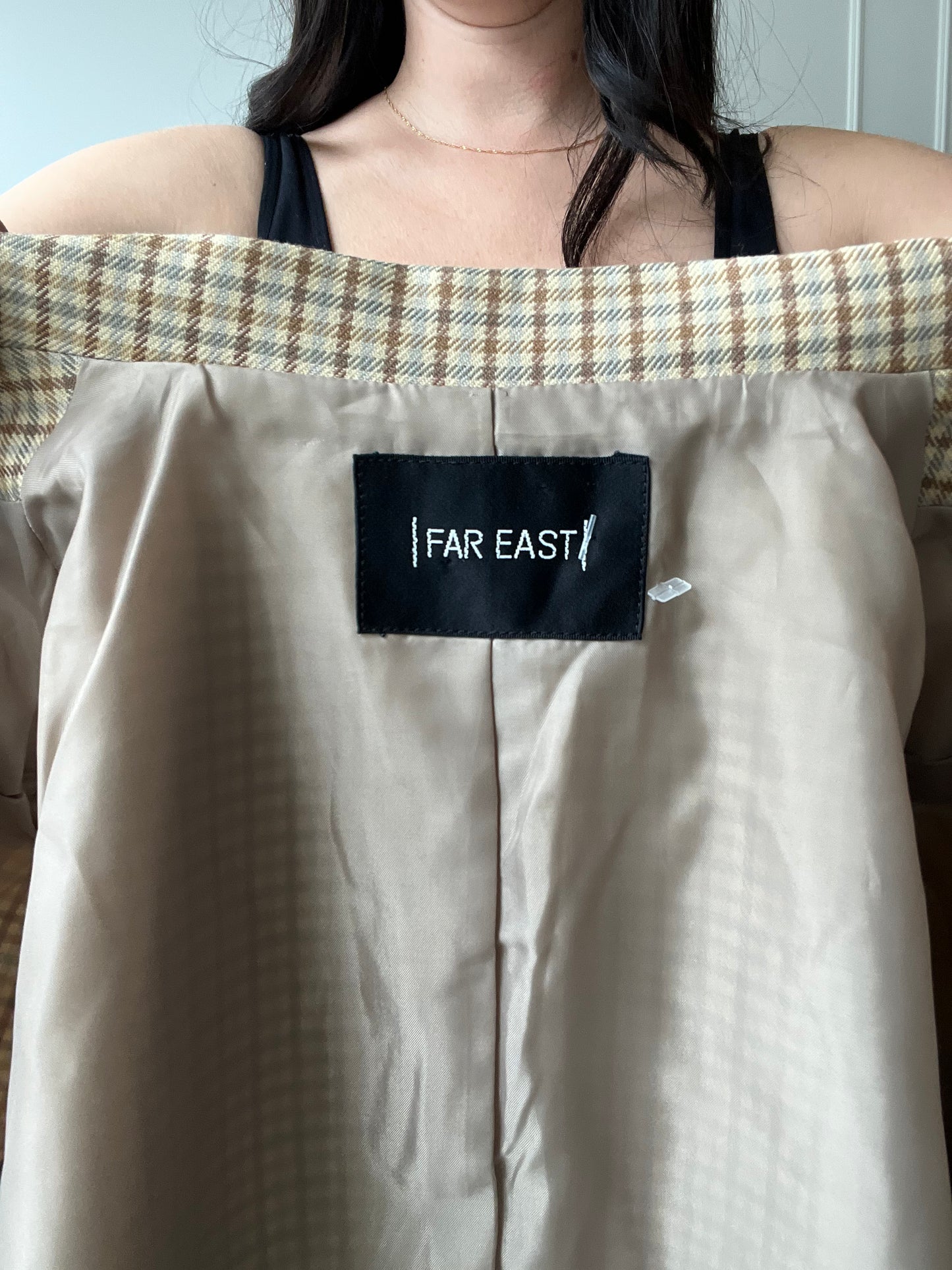 Golden Check Blazer - M