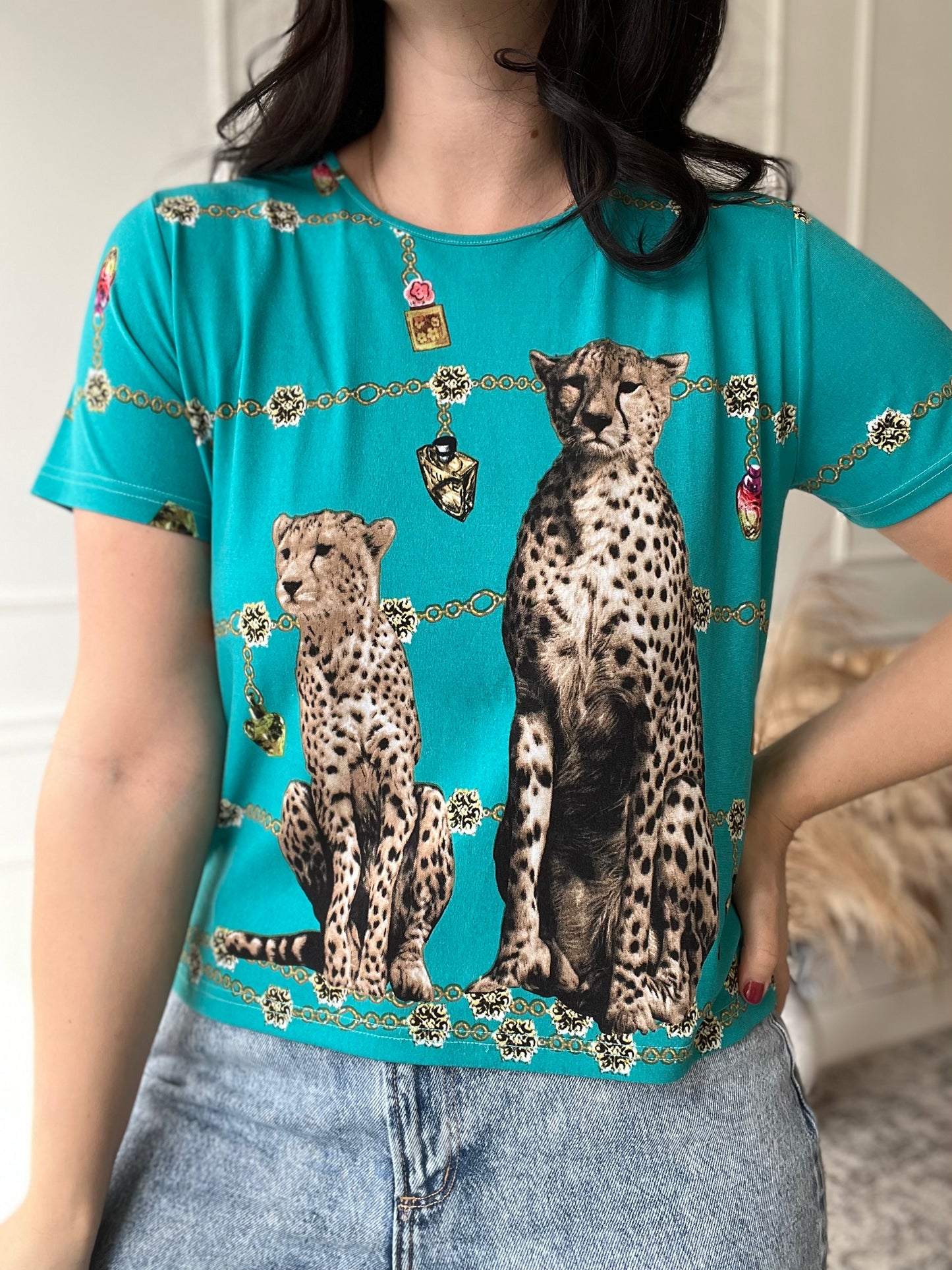 Cat Jewels Tee - Size S/M