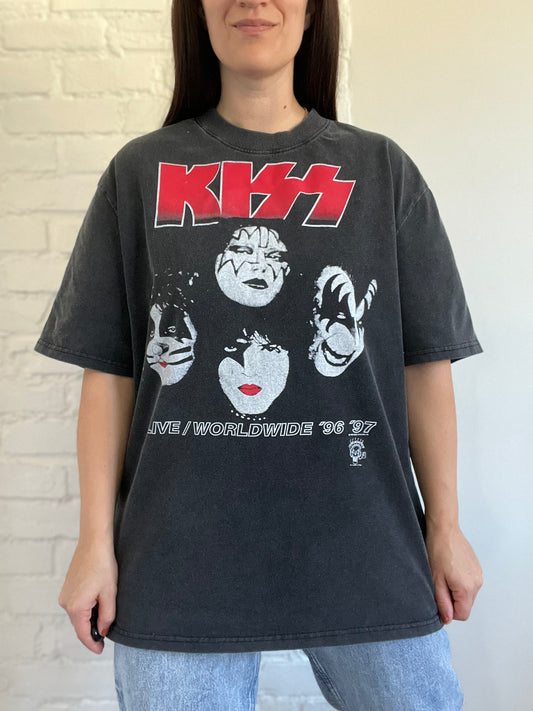 Vintage 90s KISS Alive Worldwide '96 '97 - XL