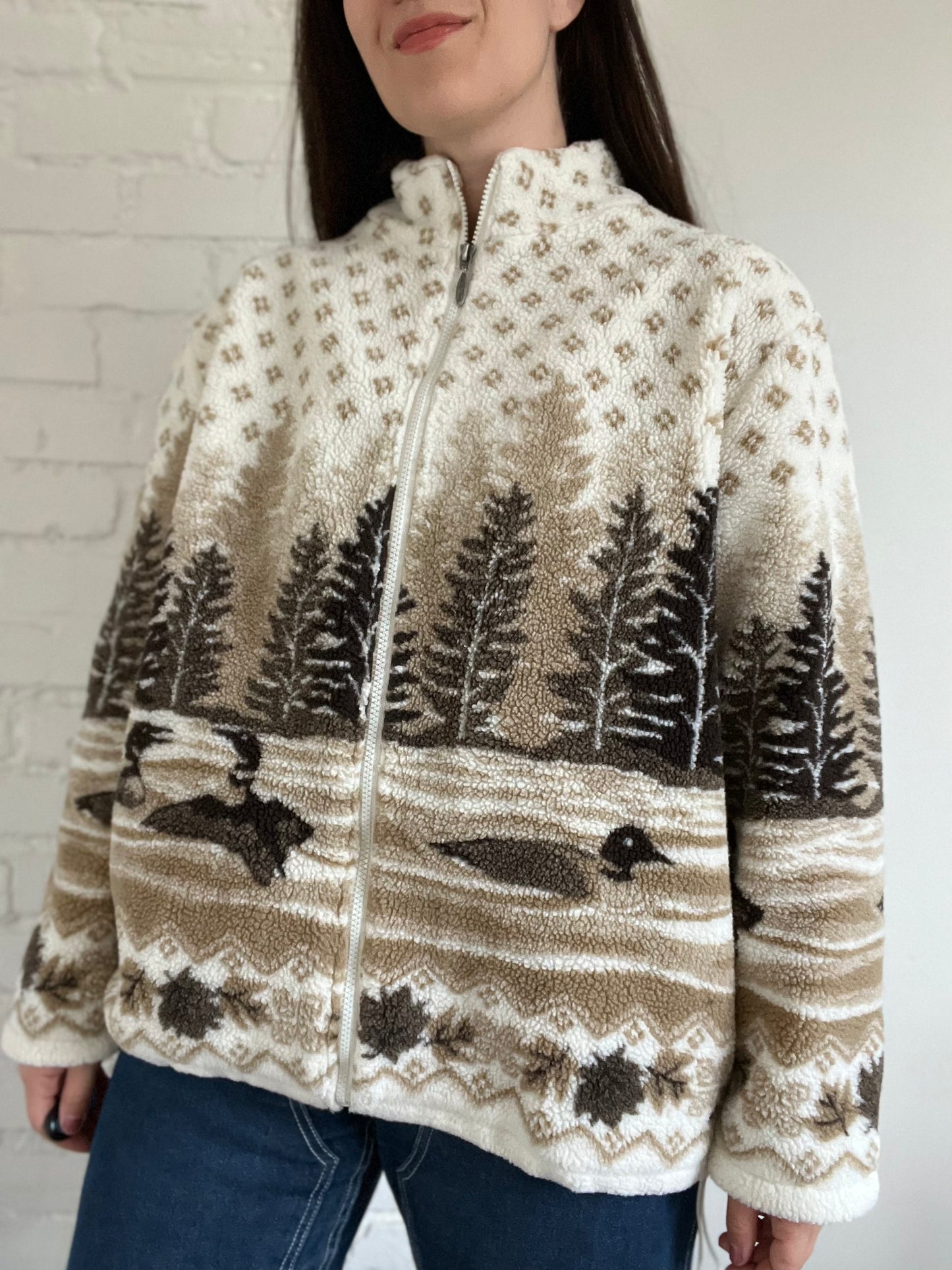 Northern Reflections Loon Fleece Jacket - Size XL