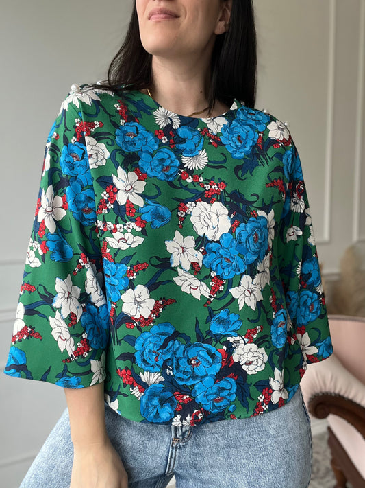 Festive Florals Blouse - L