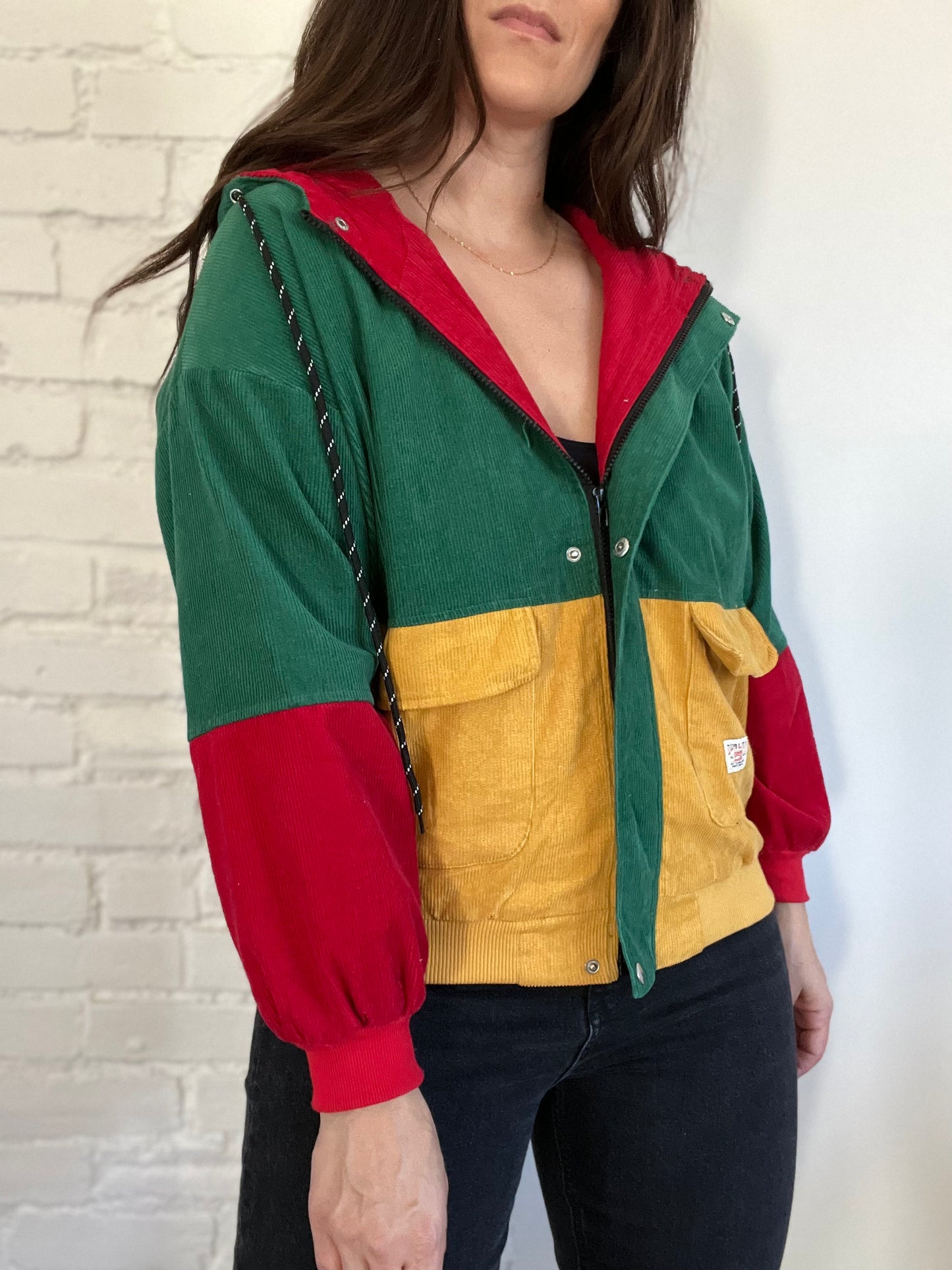 Punchy Cord Hooded Jacket - Size M