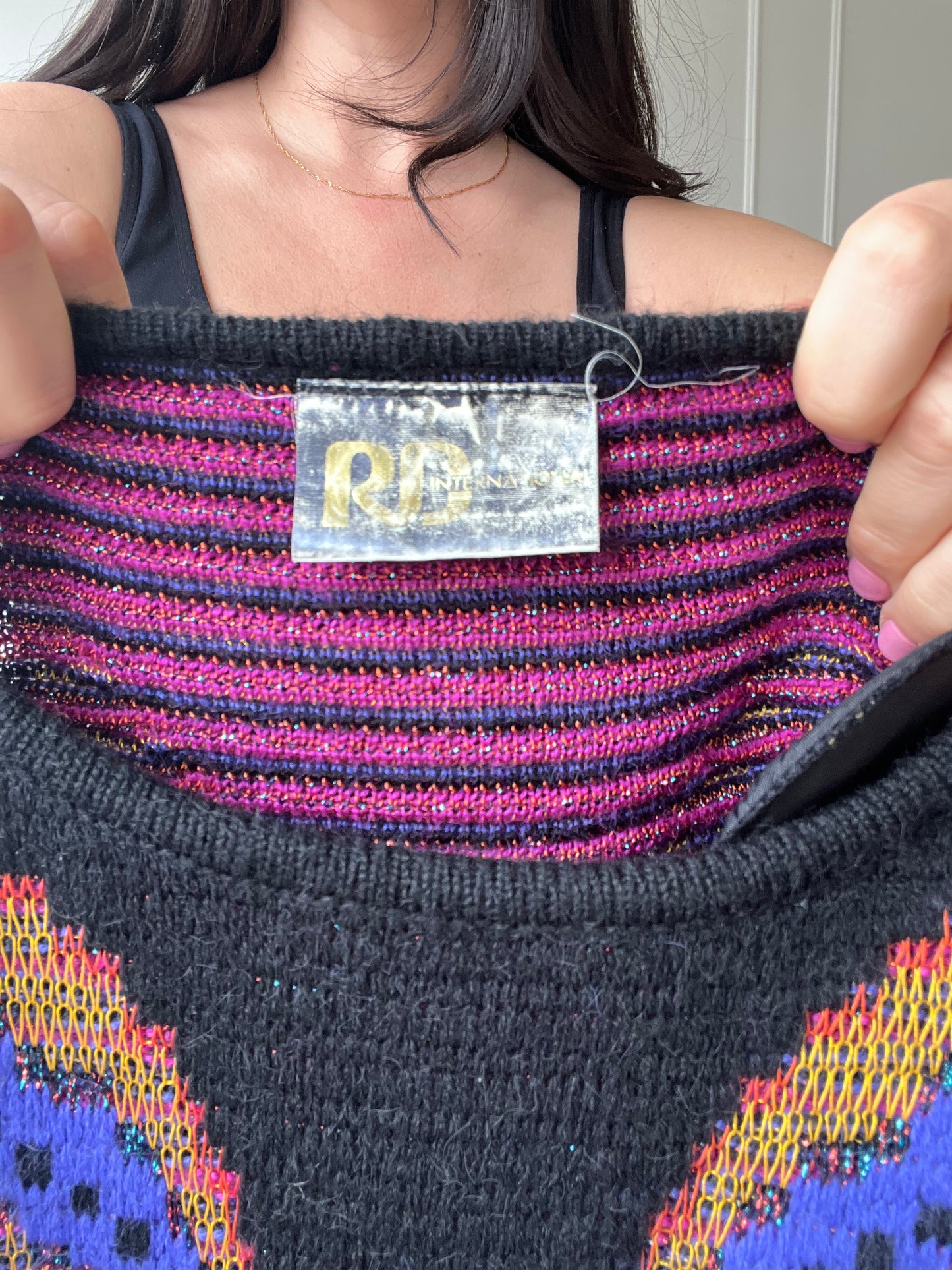 Abstract Graphic Knit Sweater - Size M
