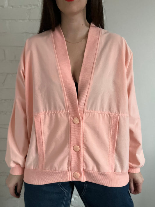 Sporty Peach Vintage Cardigan - XL