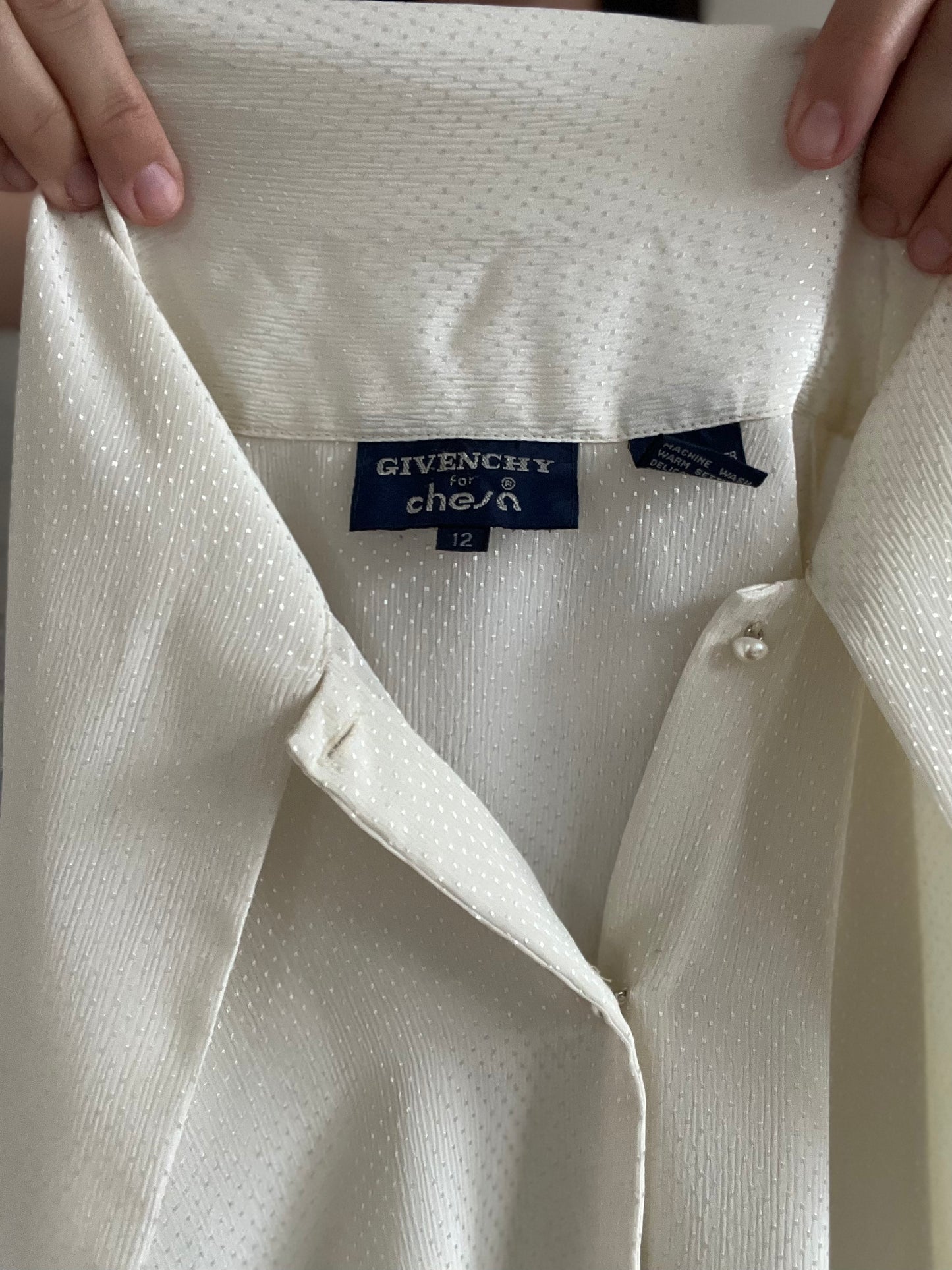 80s Givenchy Dotted Blouse - Size L