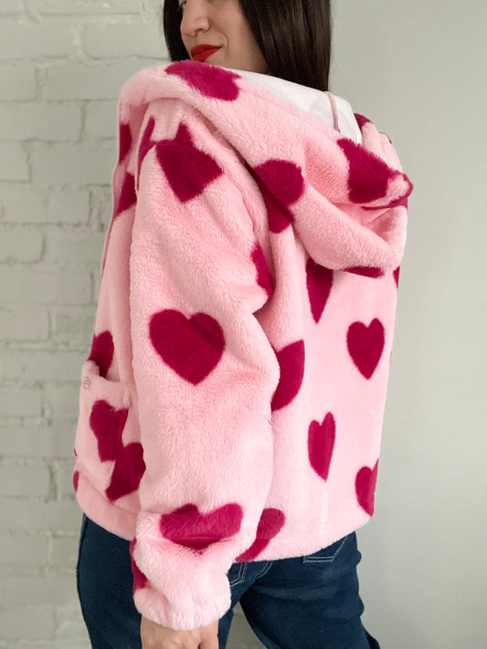Fluffy Heart Jacket - S/M