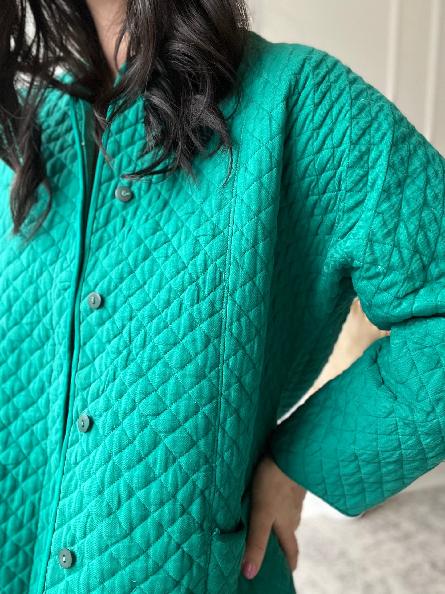 Quilted Teal Chore Coat - Size L