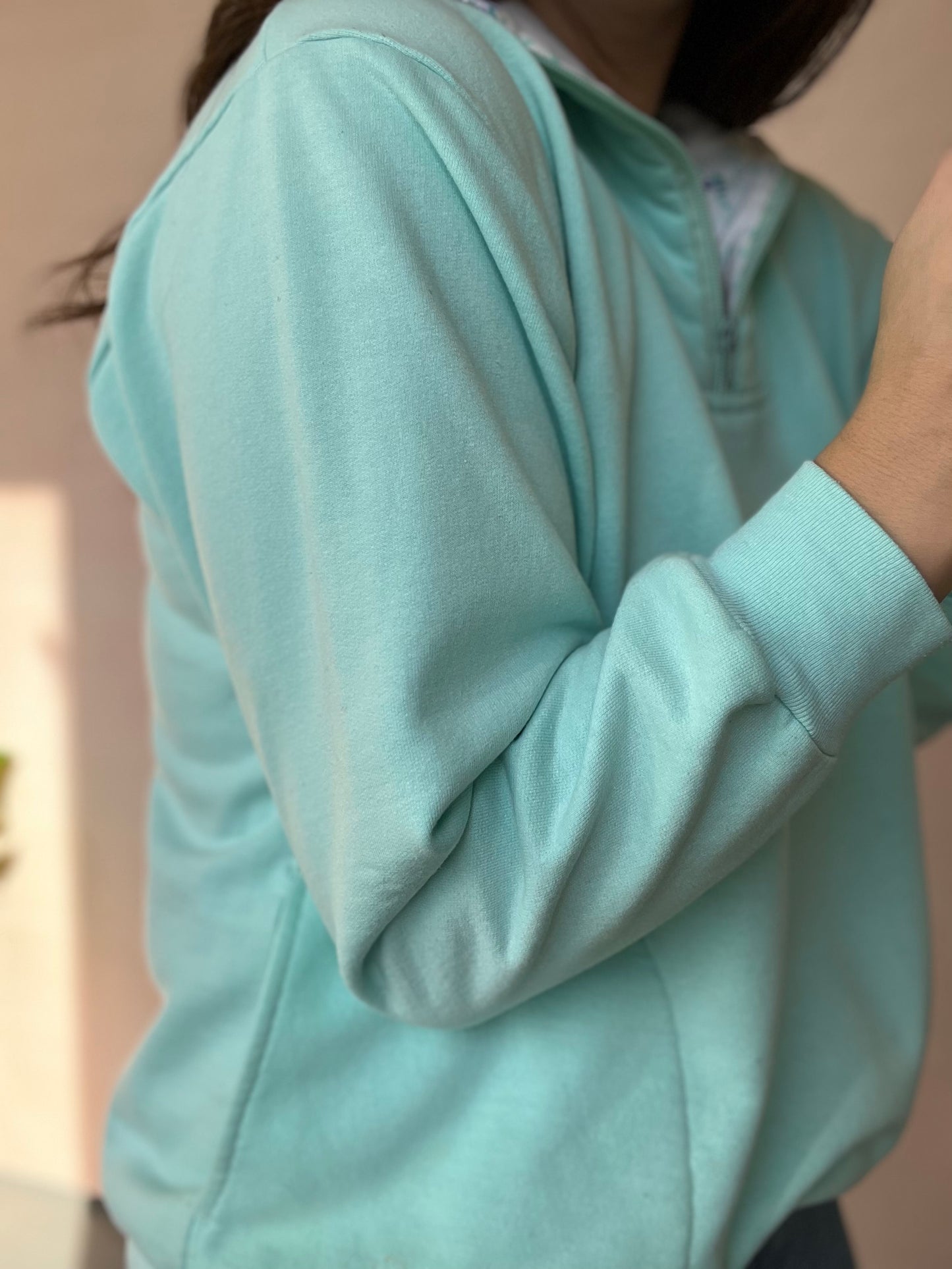 Retro Athletic Mint Sweater - Size M/L