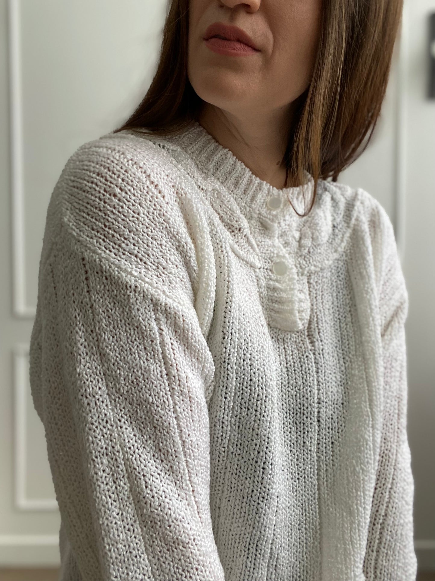 Ivory Pearl Pullover- Size L