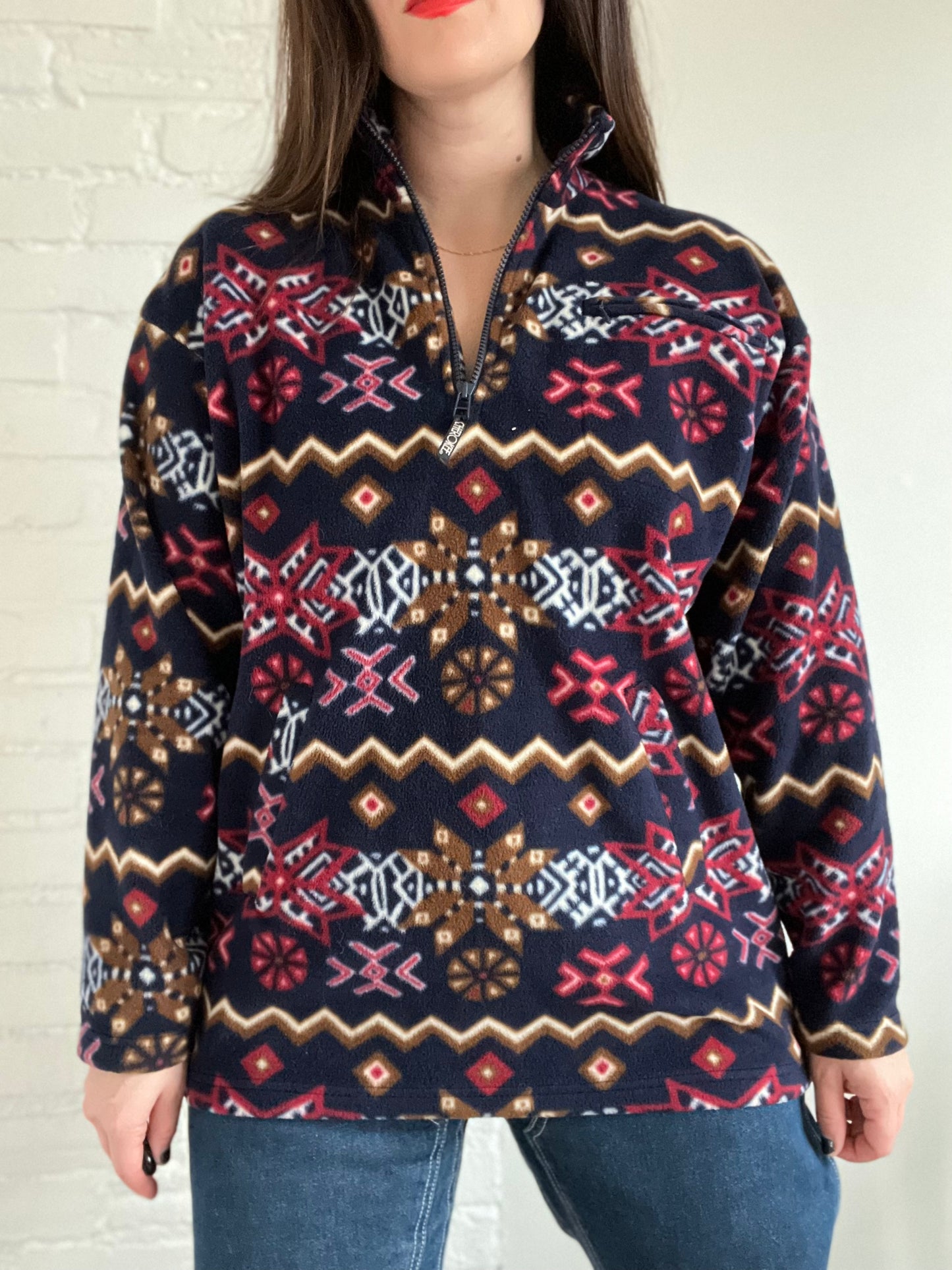 Snowflake Fleece Quarter Zip - L