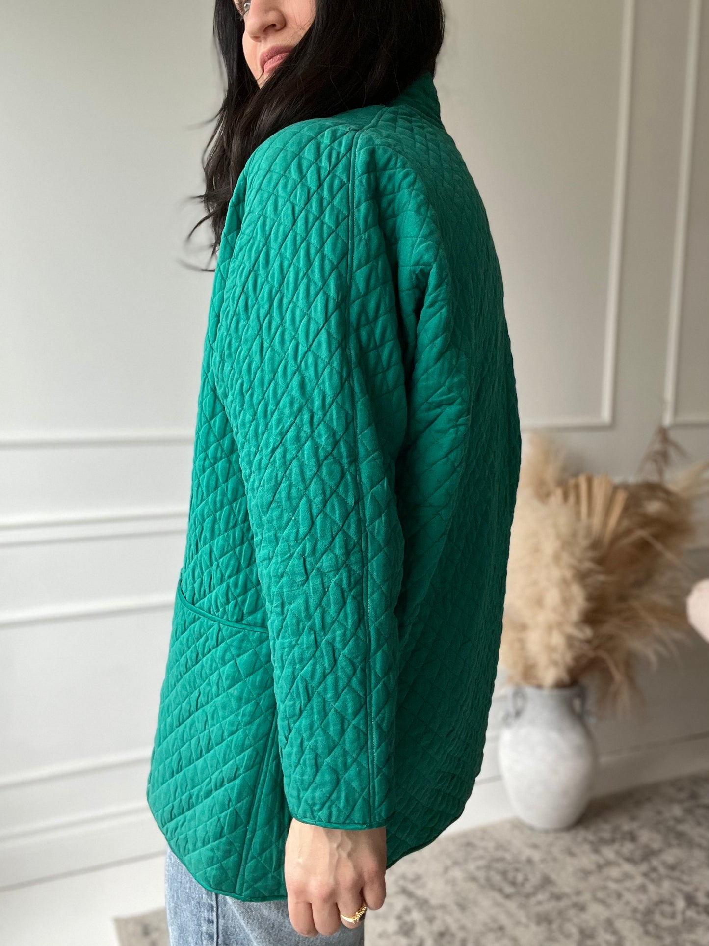 Quilted Teal Chore Coat - Size L