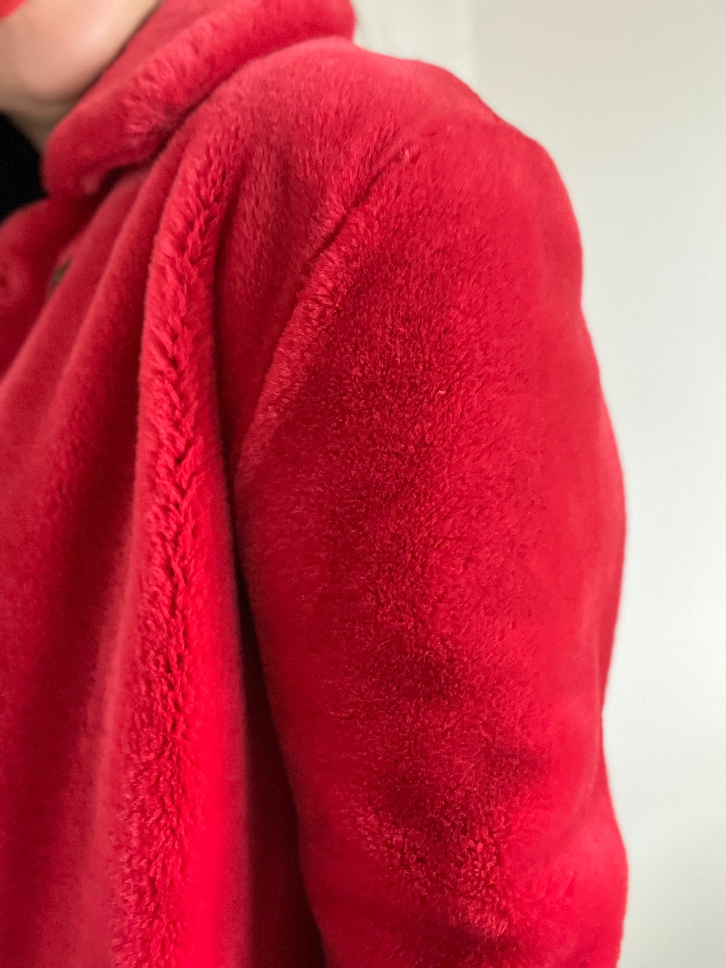 Faux Fur Cherry Red Jacket - M/L