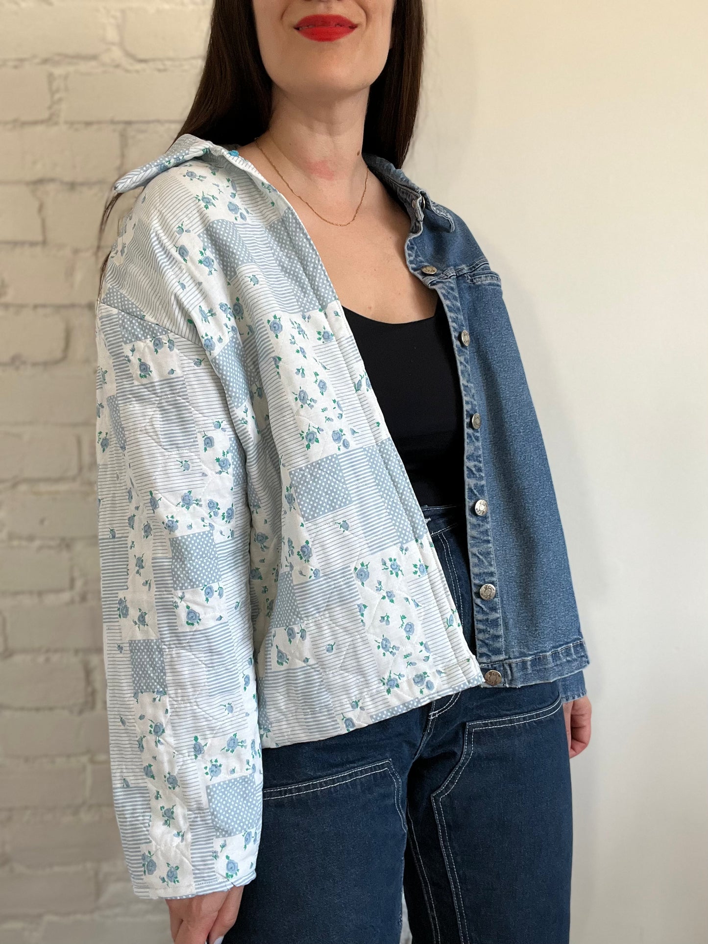 Quilt Denim Rework Jacket - Size S-L