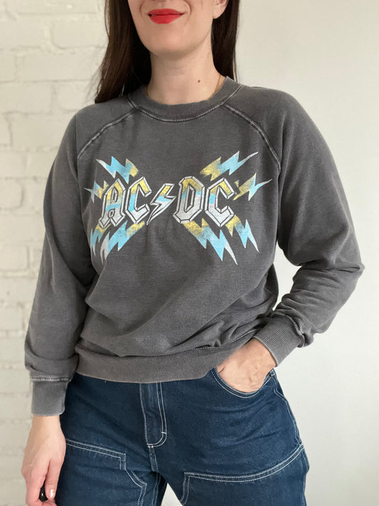Modern AC/DC Washed Out Sweater - Oversized XS
