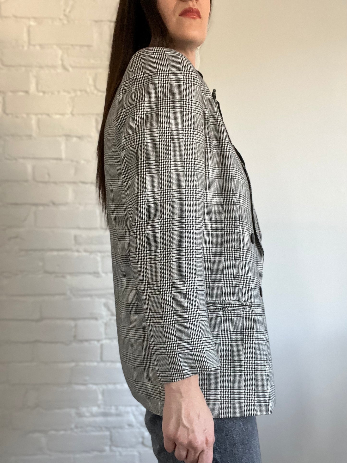 Striking Houndstooth Blazer - Size L