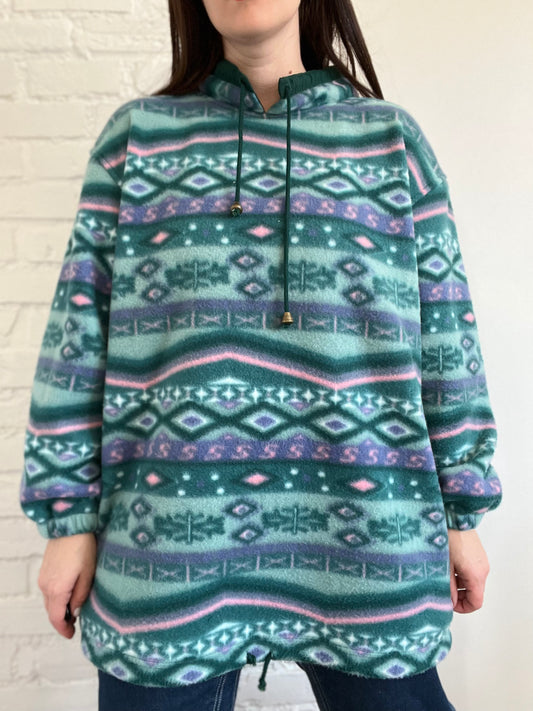 90s Retro Turquoise Fleece - XL/XXL