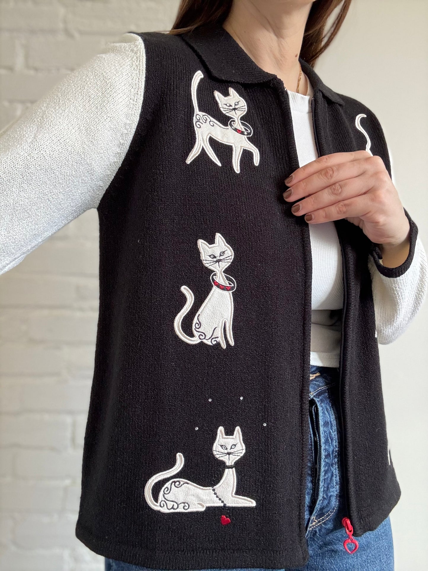 Siamese Cat Cardigan - Size M