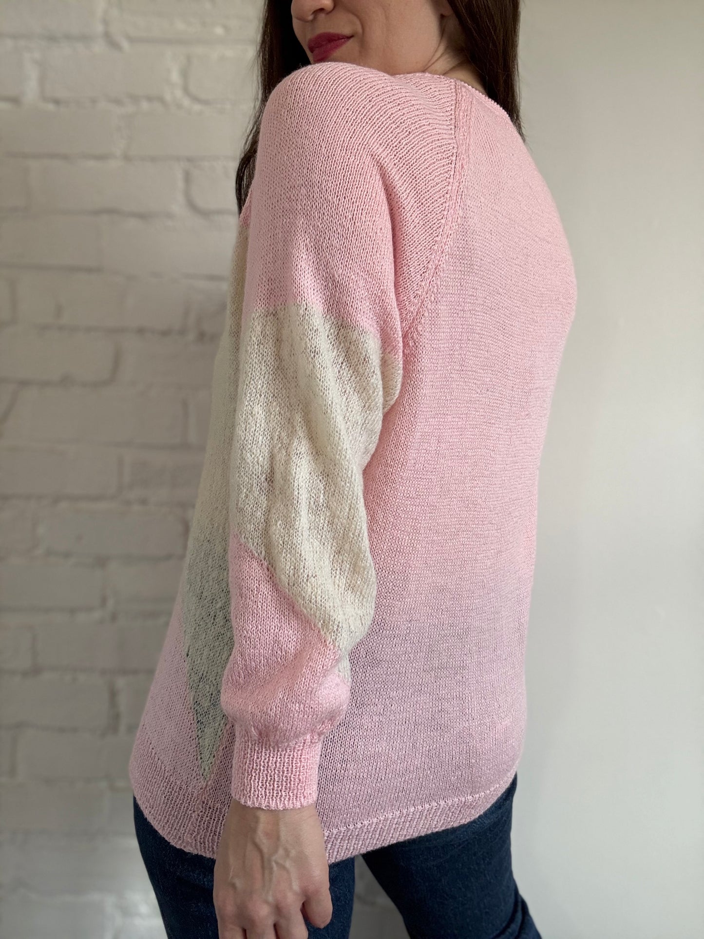 Pink Pastel Knit Sweater - Sz. L