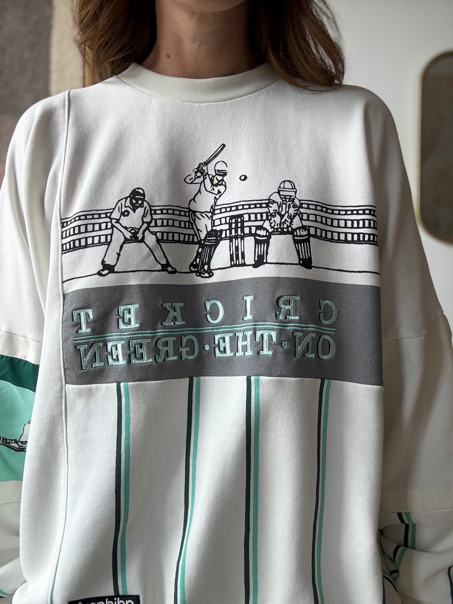 Retro Adidas Cricket Crew Sweatshirt - Size Large