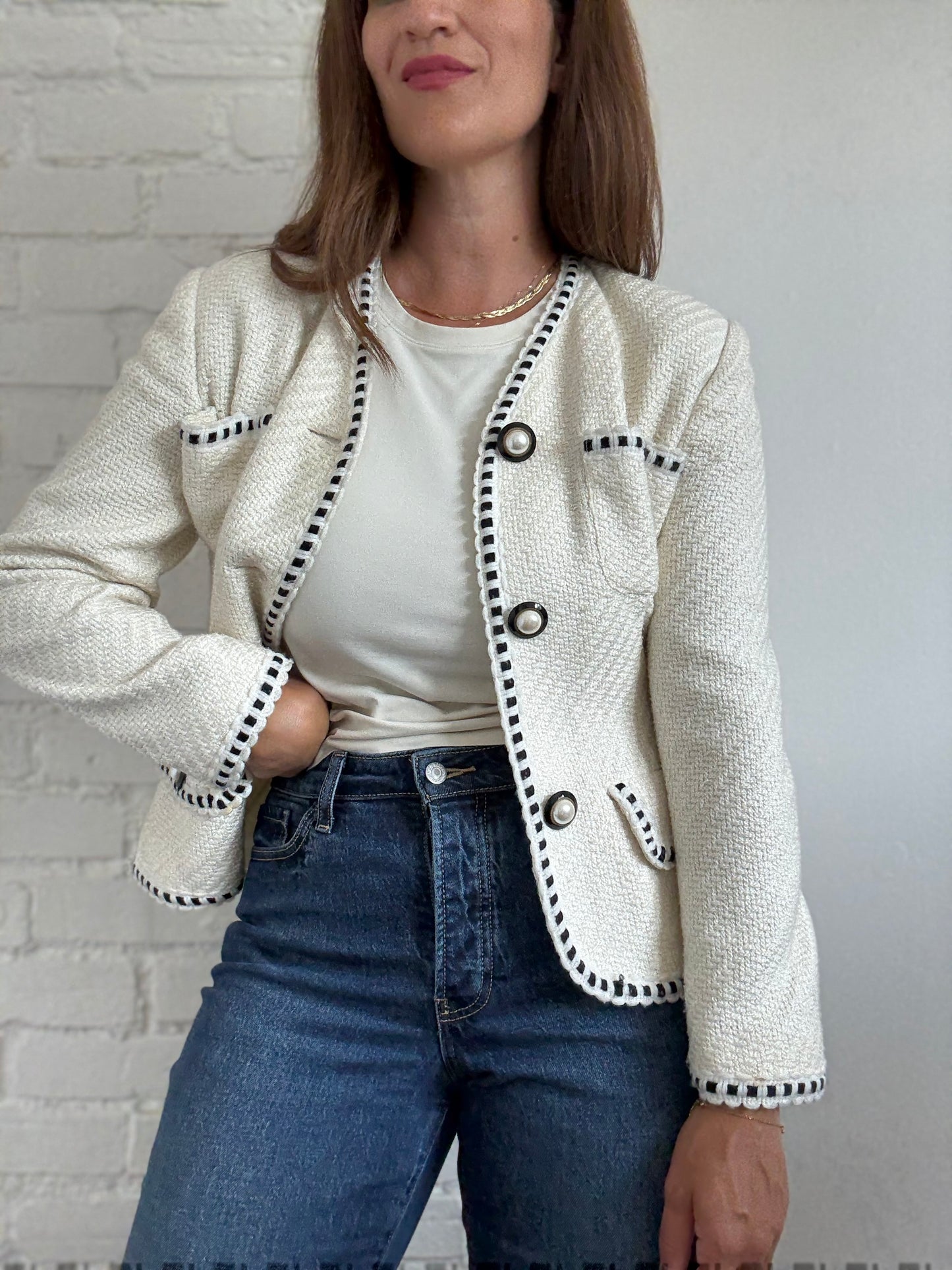 Femme De Carriere Tweed Blazer - Size 38 or M