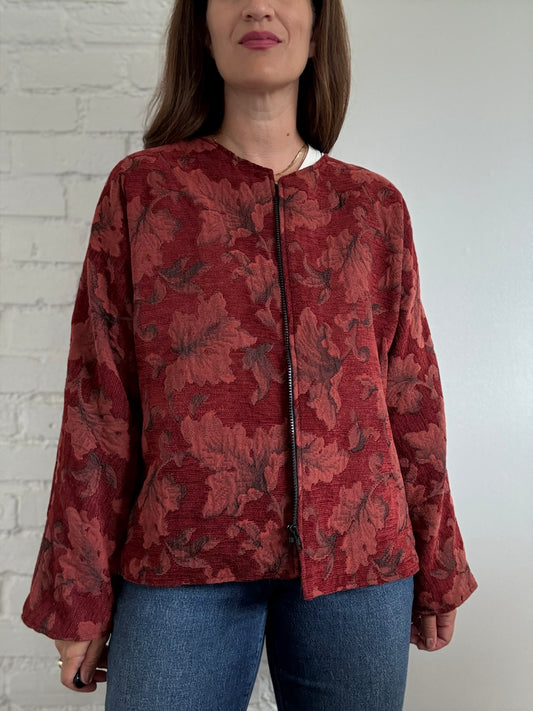 Floral Quilt Texture Jacket - Size XL